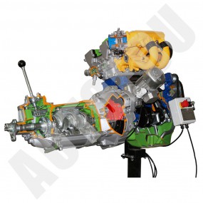16 VOŽTUVŲ 4 CILINDRŲ FIAT variklio modelio pjūvis su daugiataškiu elektroniniu įpurškimu AE34805E AutoEDU