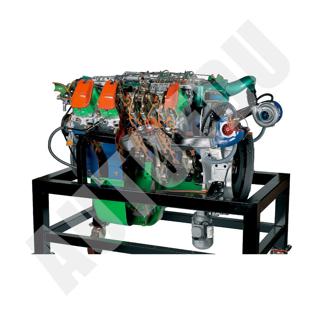 8v cilindrų turbo dyzelinio variklio sunkvežimio iveco turbostar 190-38 cm 3modelio pjūvis AE36084E AutoEDU